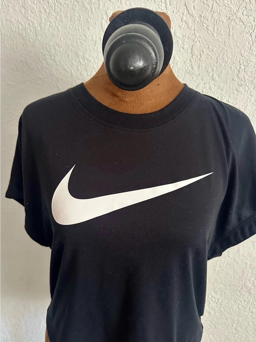 Nike Black T-Shirt with White Swoosh Logo